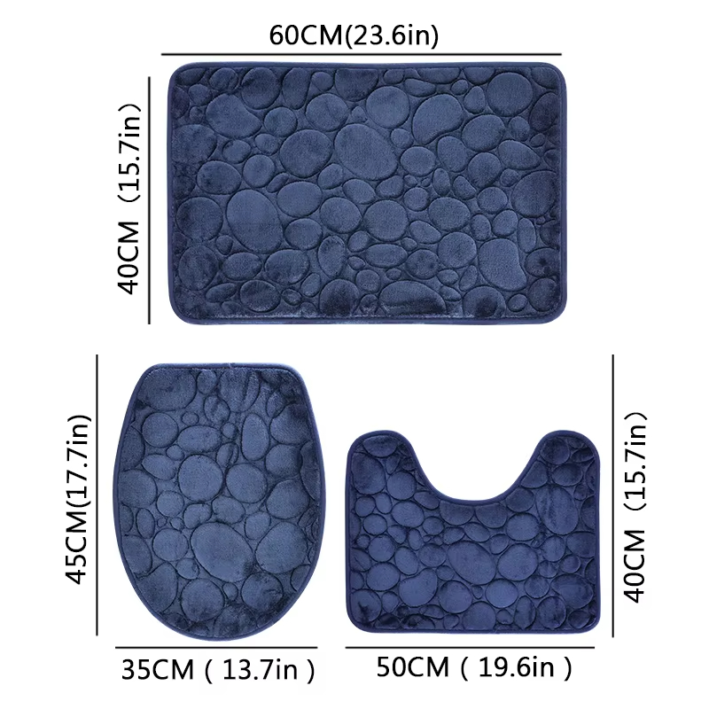 Quick Dry Diatomite Bath Mat - 3 pçs/set esteiras de banho antiderrapante