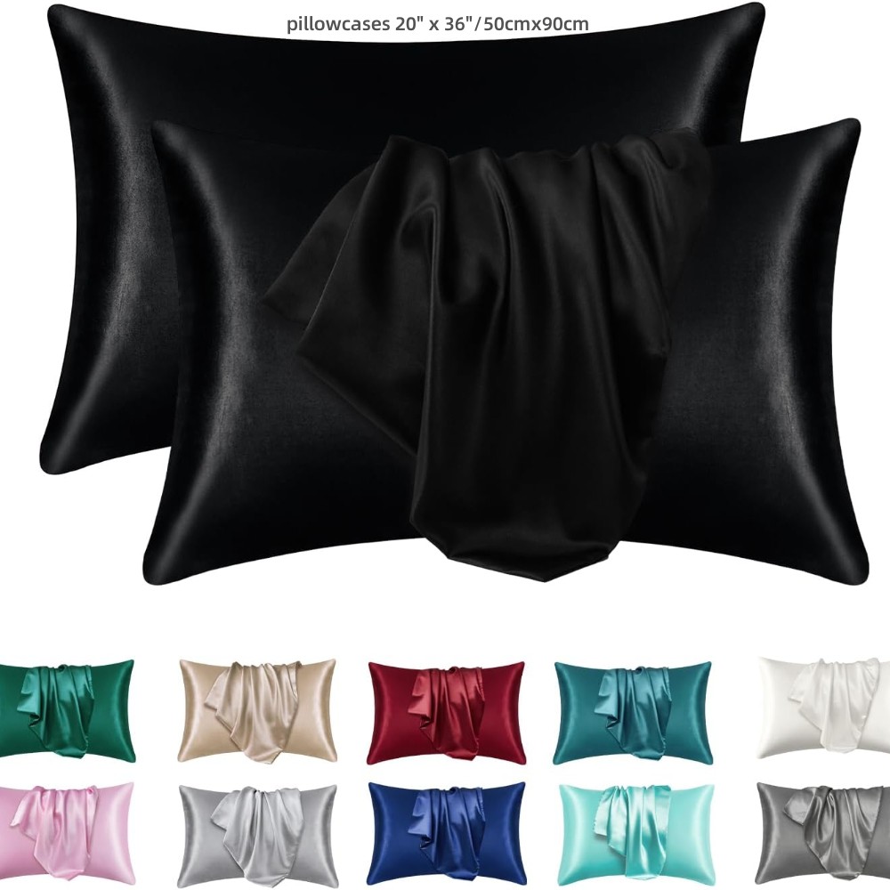 Satin Silk Pillowcase Hair Skin - 2 pacotes de fronhas de cetim