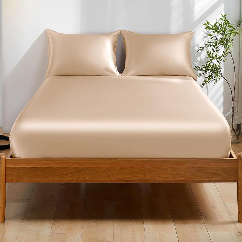 Fitted Bed Sheets Deep Pocket - Lençol de Elástico 100% Seda Mulberry
