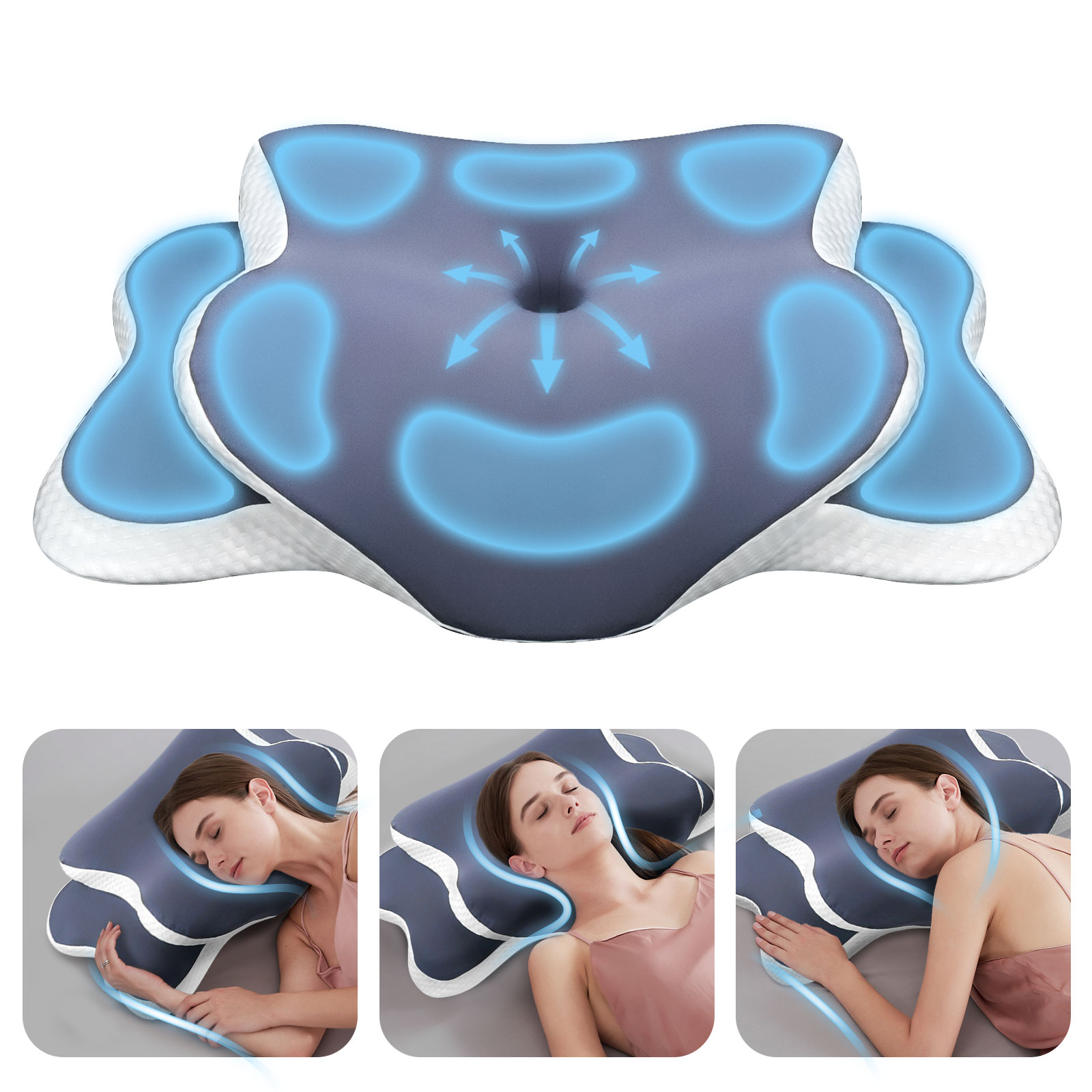 Memory Foam Orthopedic Pillow Neck Pain - Travesseiro de Espuma Viscoelástica Ergonômico Ortopédico