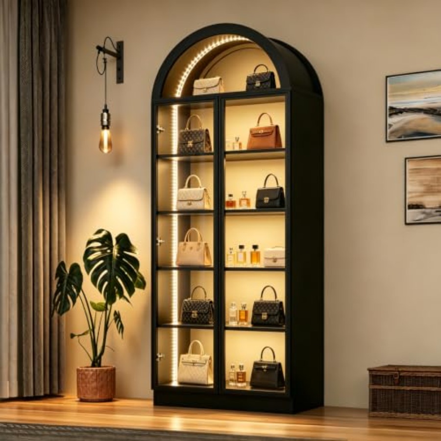 Lighting - Armário vitrine para sala de estar/escritório,