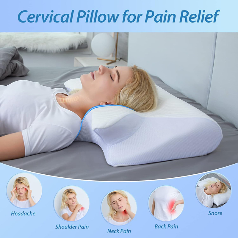 Nova Almofada Cervical de Espu - Memory Foam Orthopedic Pillow Neck Pain avaliação e preço