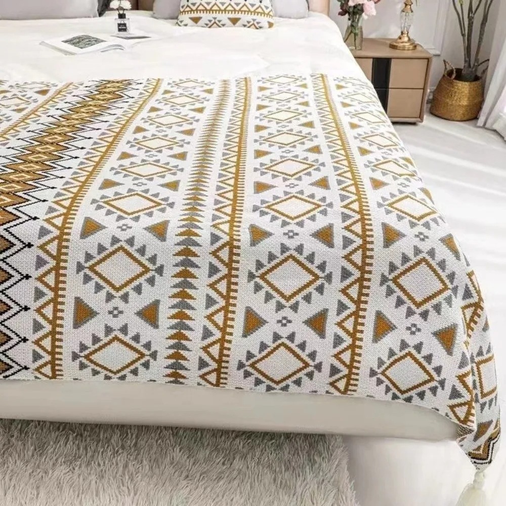Manta Vintage de Tricô Grosso  - Boho Throw Blanket Fringe avaliação e preço