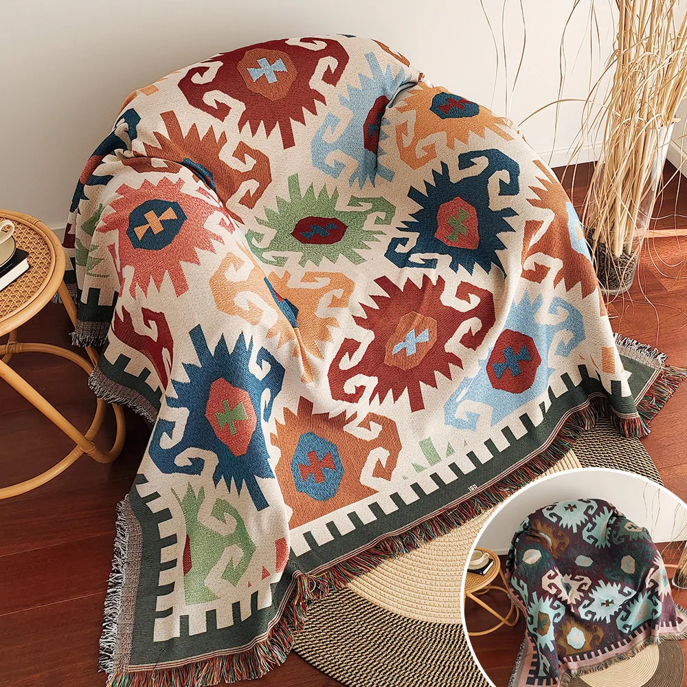 Novo cobertor de sofá, coberto - Boho Throw Blanket Fringe avaliação e preço