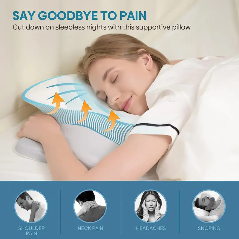 Almofada ortopédica inodora pa - Memory Foam Orthopedic Pillow Neck Pain avaliação e preço