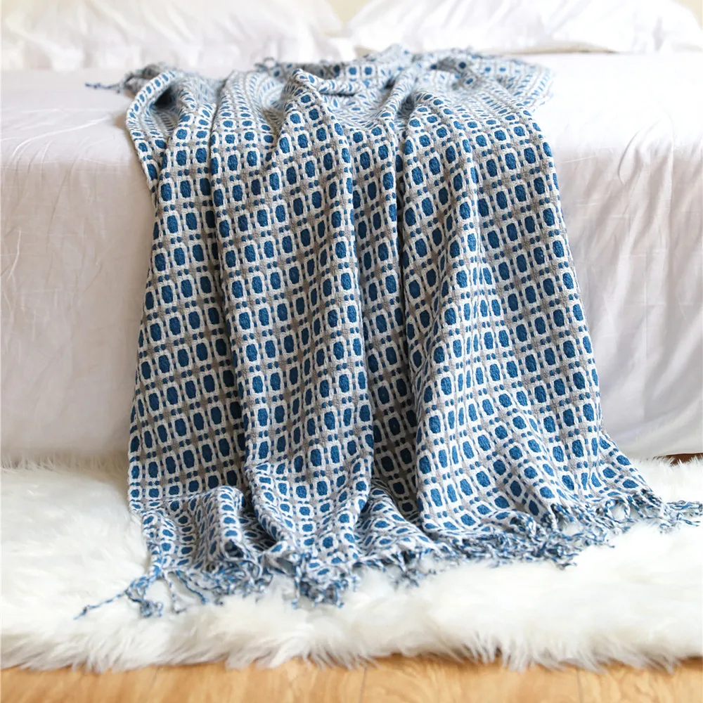 Manta Decorativa Jacquard com  - Boho Throw Blanket Fringe avaliação e preço
