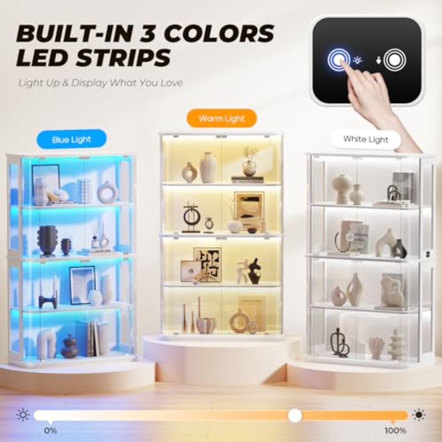 Vitrine arredondada para uso e - Lighting avaliação e preço