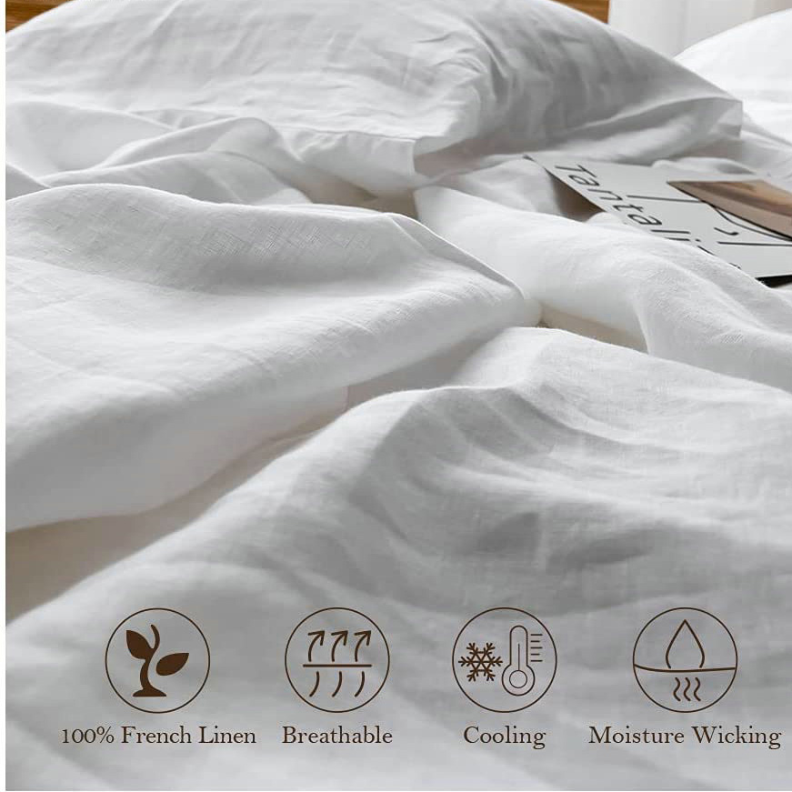 Lençóis de Cama 100% Linho Mac - Fitted Bed Sheets Deep Pocket avaliação e preço