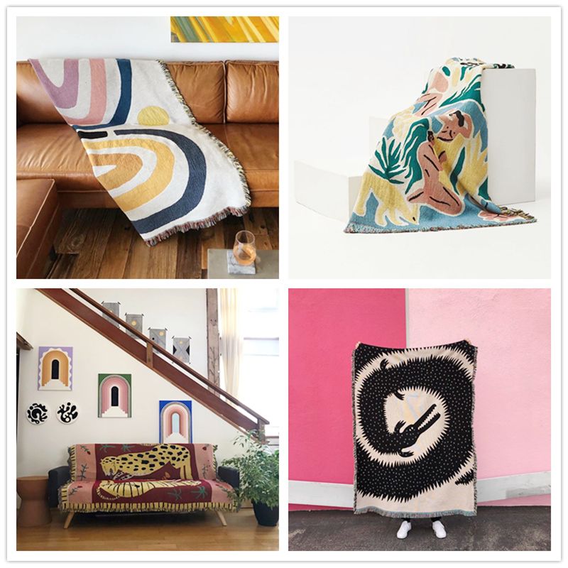 Manta Decorativa Rosa Pastel E - Boho Throw Blanket Fringe avaliação e preço