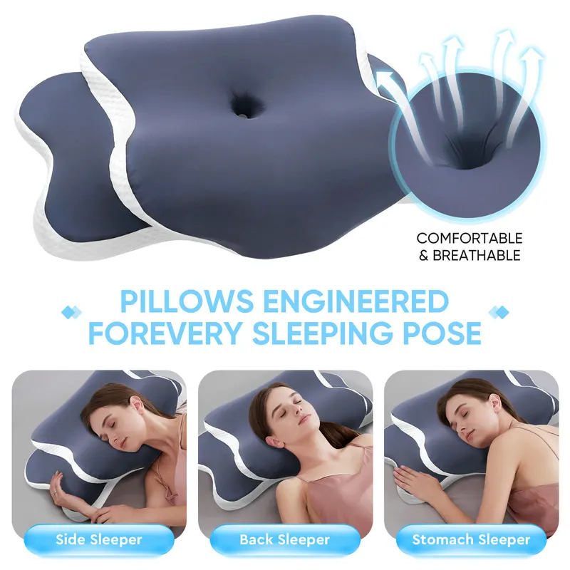 Travesseiro de Espuma Viscoelá - Memory Foam Orthopedic Pillow Neck Pain avaliação e preço