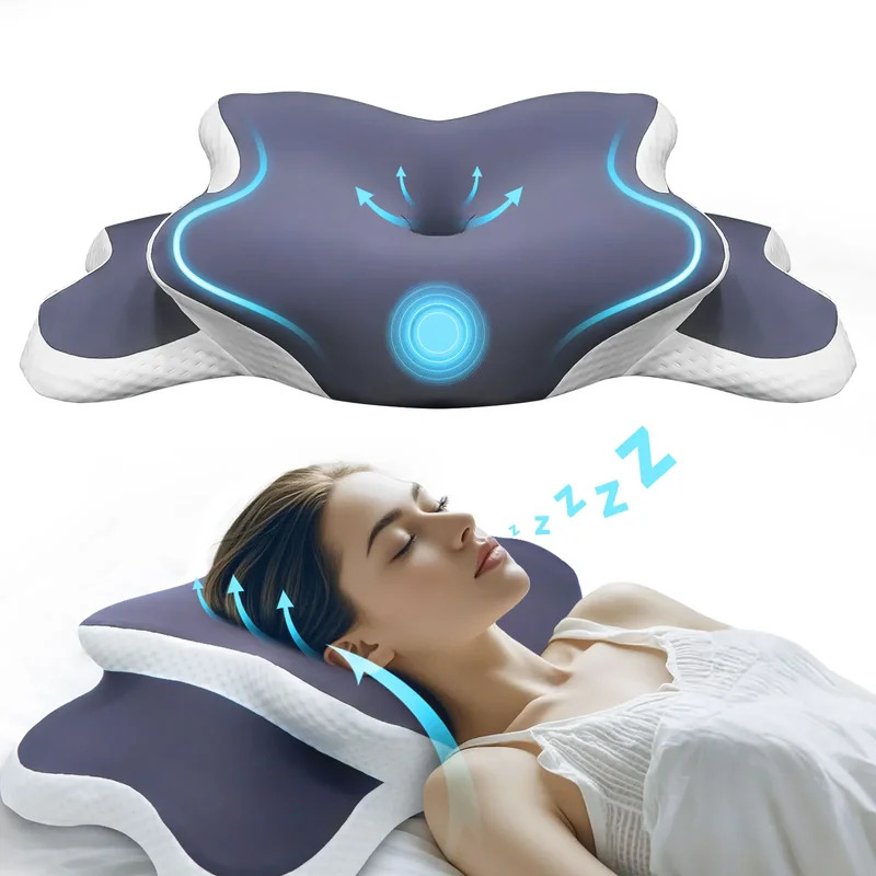 Travesseiro de Espuma Viscoelá - Memory Foam Orthopedic Pillow Neck Pain avaliação e preço