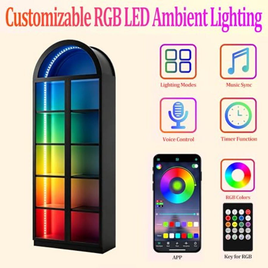 Armário vitrine para sala de e - Lighting avaliação e preço