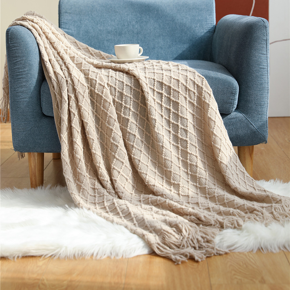Textile cidade falso cashmere  - Boho Throw Blanket Fringe avaliação e preço