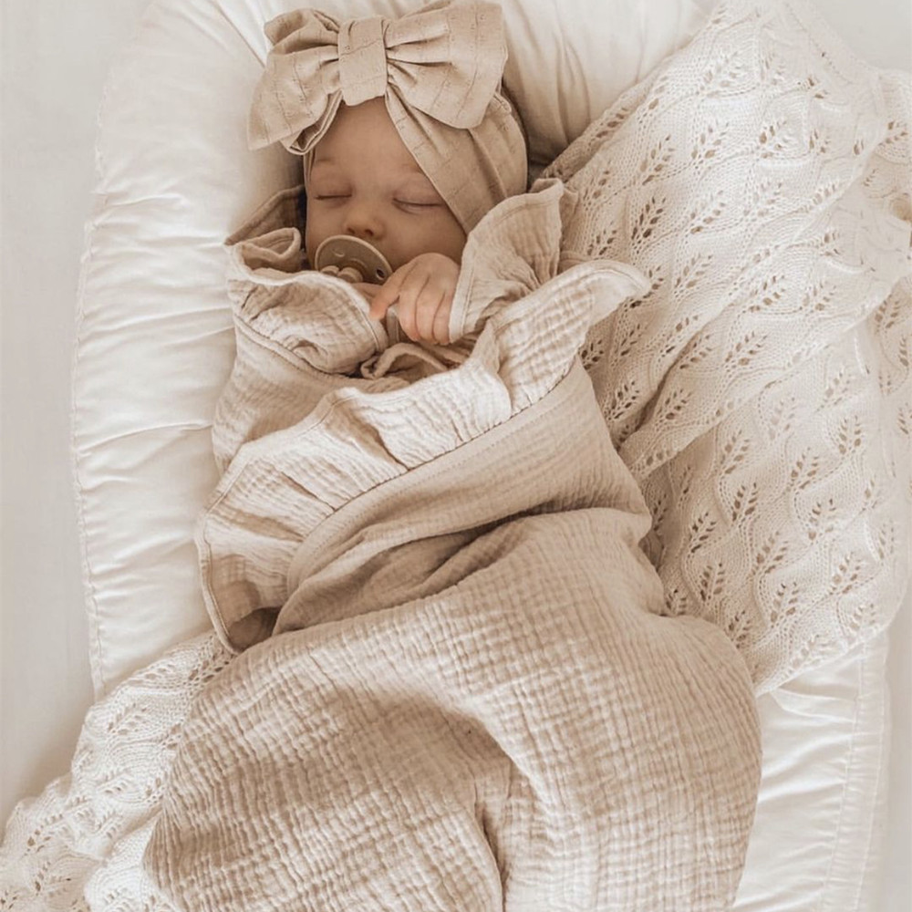 Ins babados musselina bebê swa - Muslin Cotton Bedspread avaliação e preço