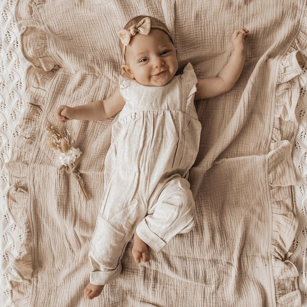 Ins babados musselina bebê swa - Muslin Cotton Bedspread avaliação e preço